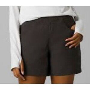 Prana Halle E-Waist 3" Short II Women's Size 12 in Dark Iron New With Tags!